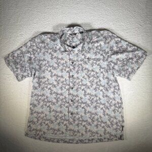 Royal Robbins Men's Hawiian Short‎ Sleeve Button Done XL White and Blue